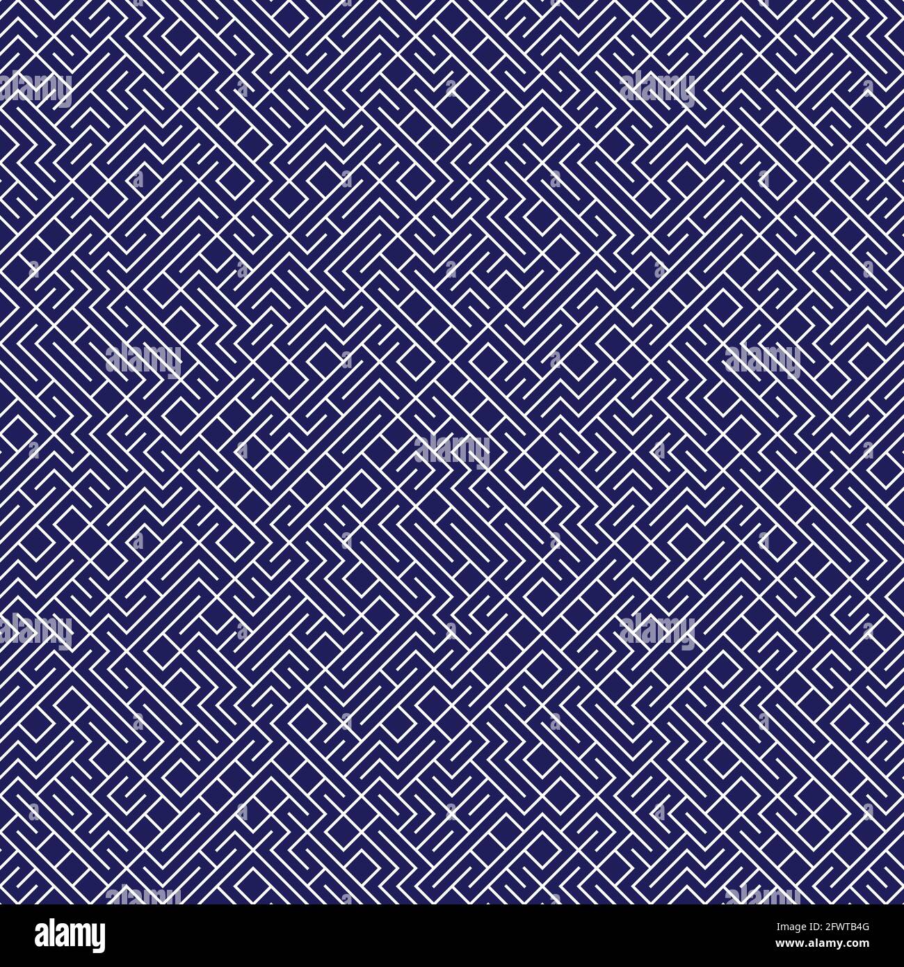 Abstrakte Vektordarstellung „Linien“. Quadratischer diagonaler Kachel geometrisches Linienmuster. Stock Vektor
