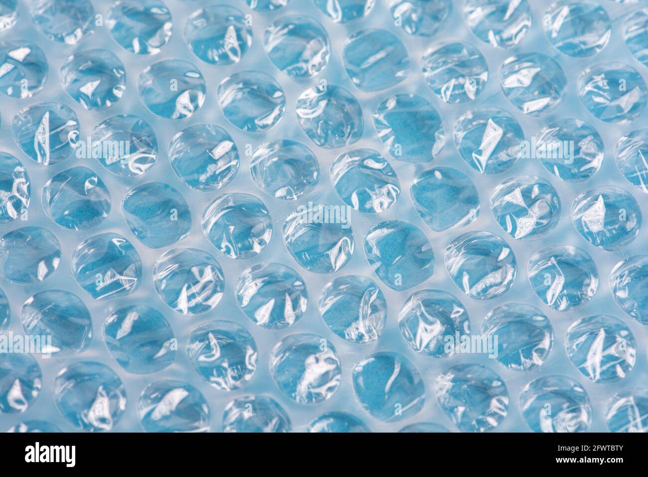 Blauer Bubble Wrap Textur Hintergrund Stockfoto