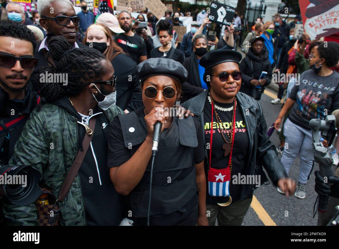 Die Aktivisten von Black Lives Matter Sasha Johnson sind schwer krank, nachdem sie in den Kopf geschossen wurden. Stockfoto
