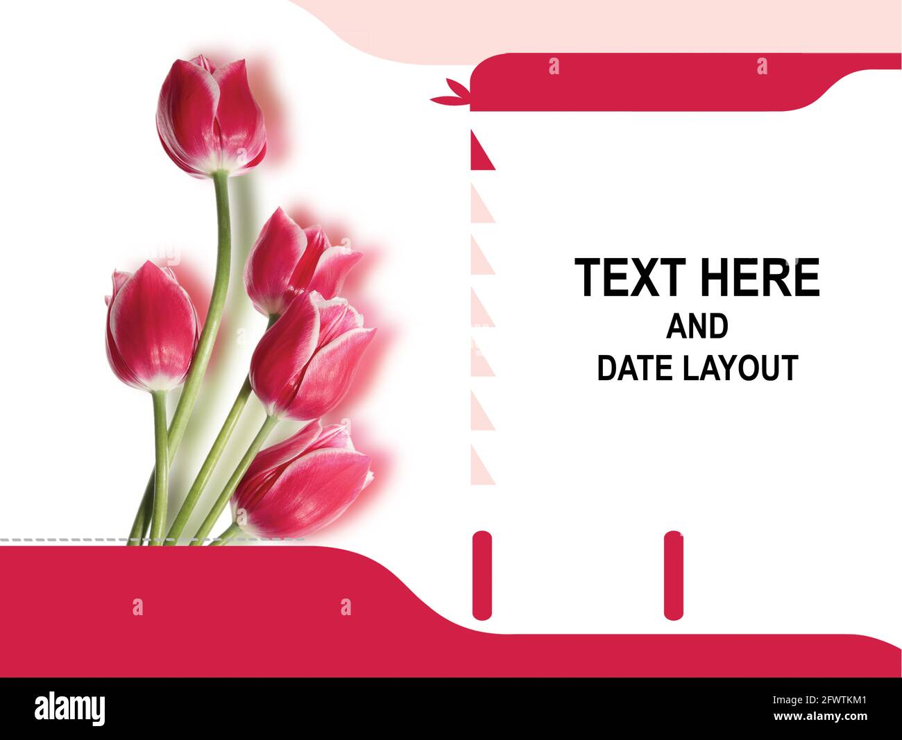 Blume mit Vase Arrangement, Tischkalender Layout Design. Stockfoto