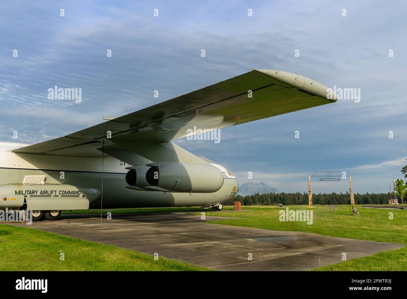 Air Force C-141 auf der letzten Raststätte McChord AFB, Washington Stockfoto