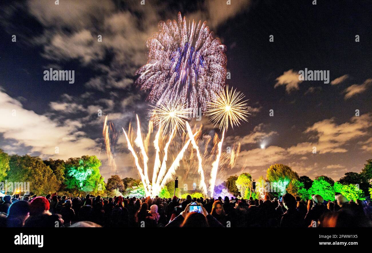 Battersea Park Feuerwerk 2013 in London Stockfoto
