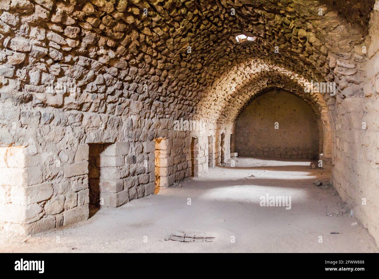 KARAK, JORDANIEN - 2. APRIL 2017: Ruinen der Burg Karak, Jordanien Stockfoto