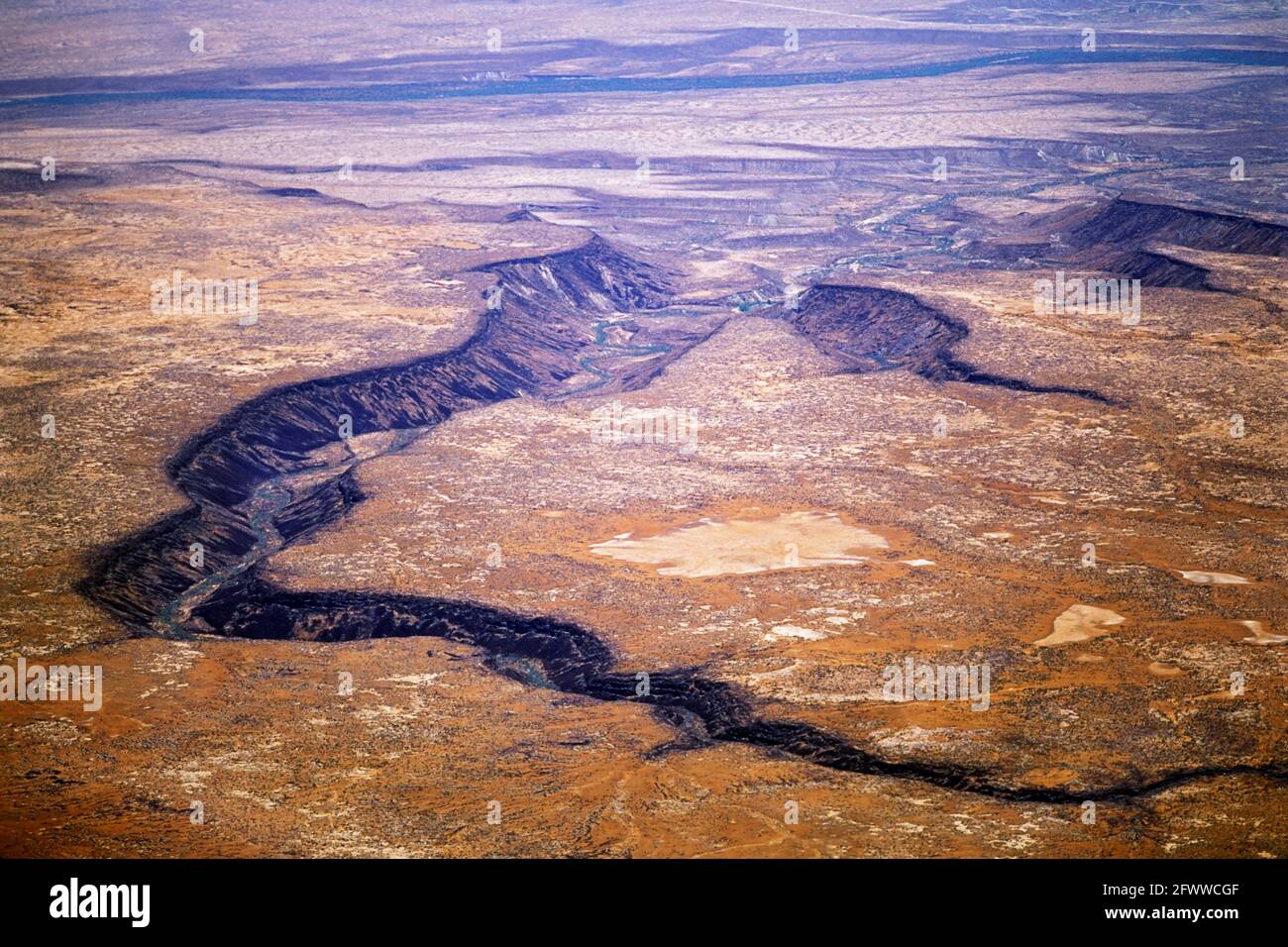 Eine Schlucht im El Vizcaino Biosphärenreservat; ein Naturschutzgebiet auf der Halbinsel Baja California. Stockfoto