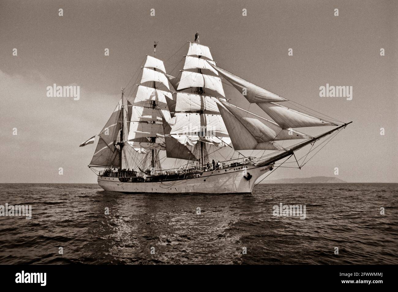 Tall Ship Europa Under Full Sail Stockfoto