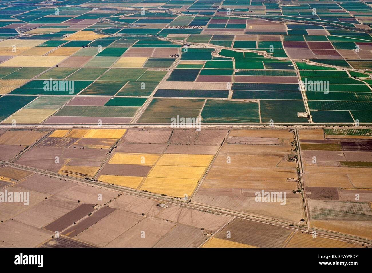 Amerikanisch-mexikanischen Grenze aus der Luft Stockfoto