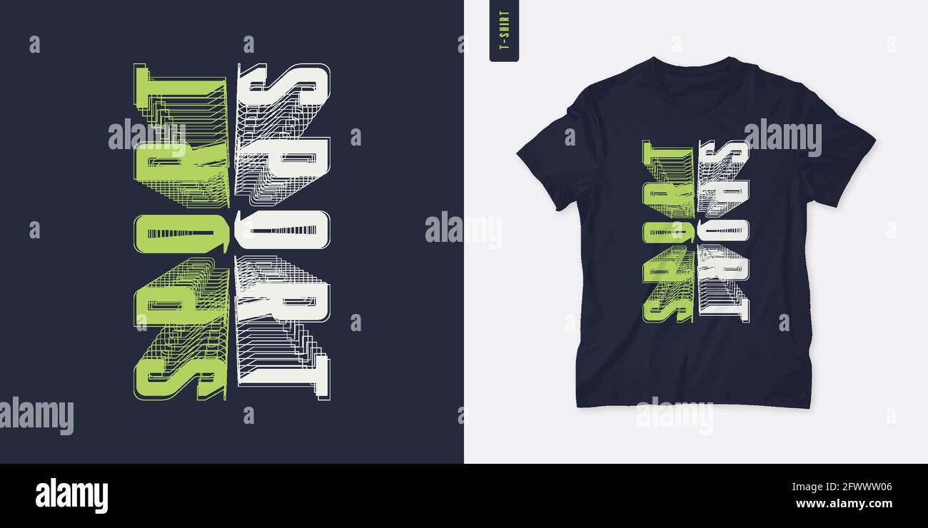 Sport. Streetwear Grafik-T-Shirt-Design, Letter-Print, Vektor-Illustration Stock Vektor