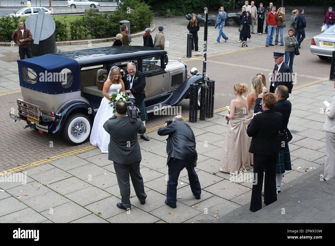 Hochzeitszeremonie in Edinburh, Schottland Stockfoto