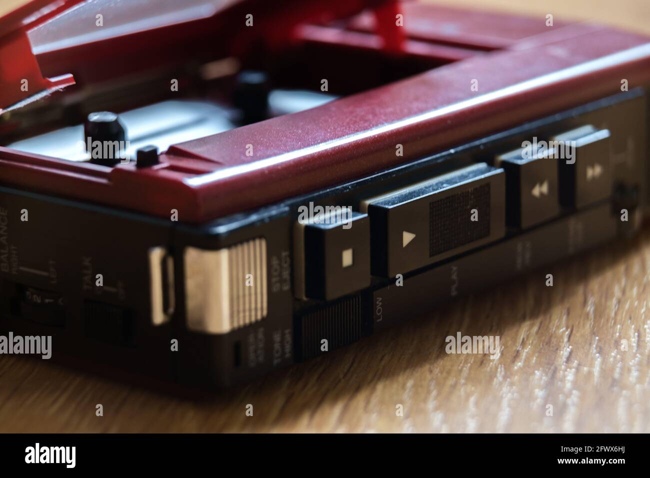 Walkman ® Kassetten-Player mit Retro-Musik Stockfoto
