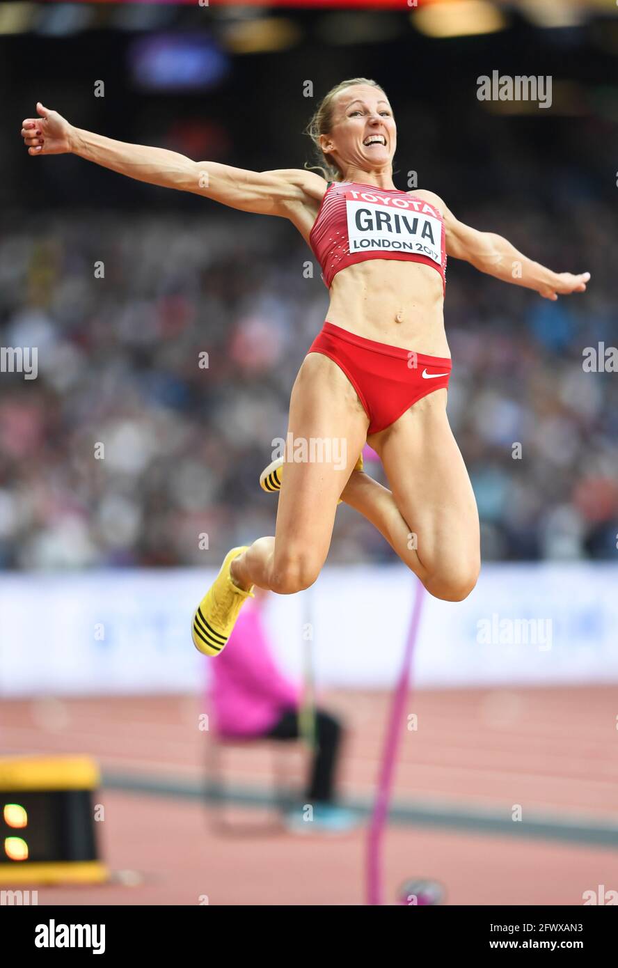 Lauma Griva (Lettland). Weitsprung Frauen, Finale. Leichtathletik-Weltmeisterschaften der IAAF. London 2017 Stockfoto