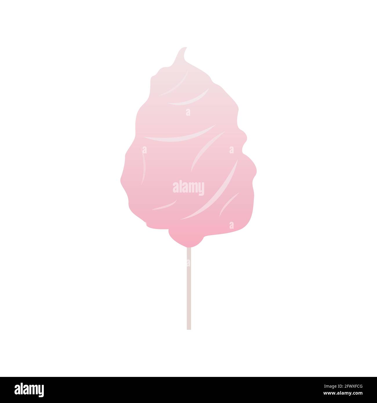 Baumwoll-Bonbon-Symbol Vektor-Illustration in flachem Design Klassisches Pink Candy auf Stick isoliert auf weißem Hintergrund Stock Vektor