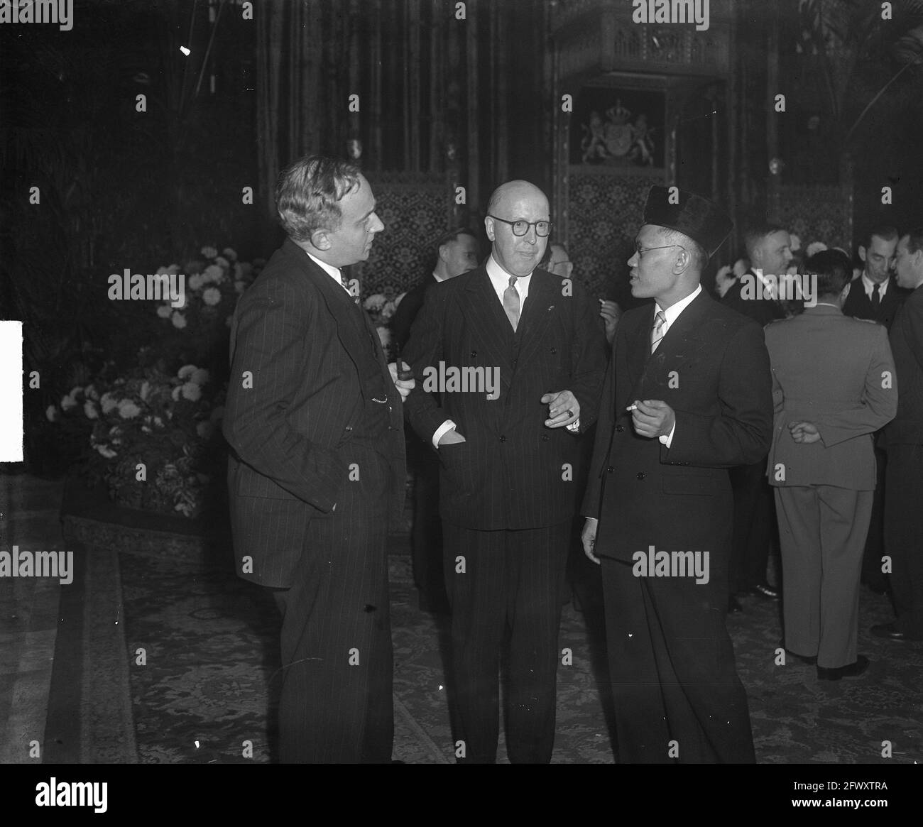 Empfang Ministerkonferenz der Gewerkschaft Ridderzaal Jacob Lieftrunck Staffundin, 20. November 1950, Ministerkonferenzen, EMPFÄNGE, Niederlande Stockfoto