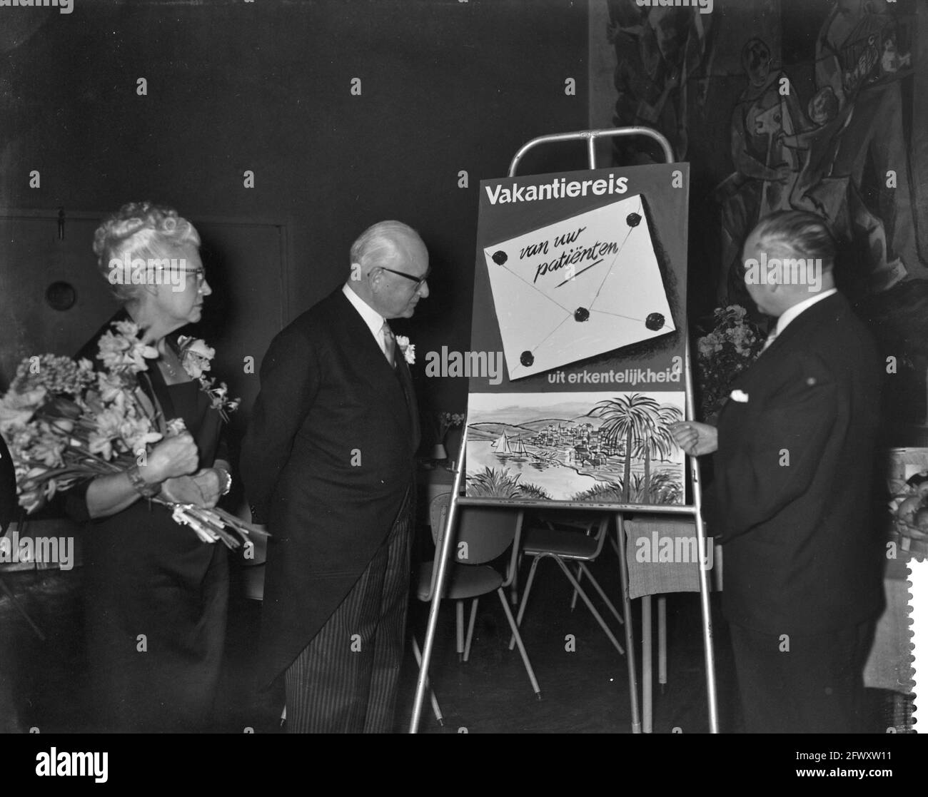 Empfang anlässlich des 40. Jahrestages der medizinischen Praxis von Dr. G. L. Scheidelaar, 12. Februar 1959, RECEPTIES, Niederlande, 20 t Stockfoto