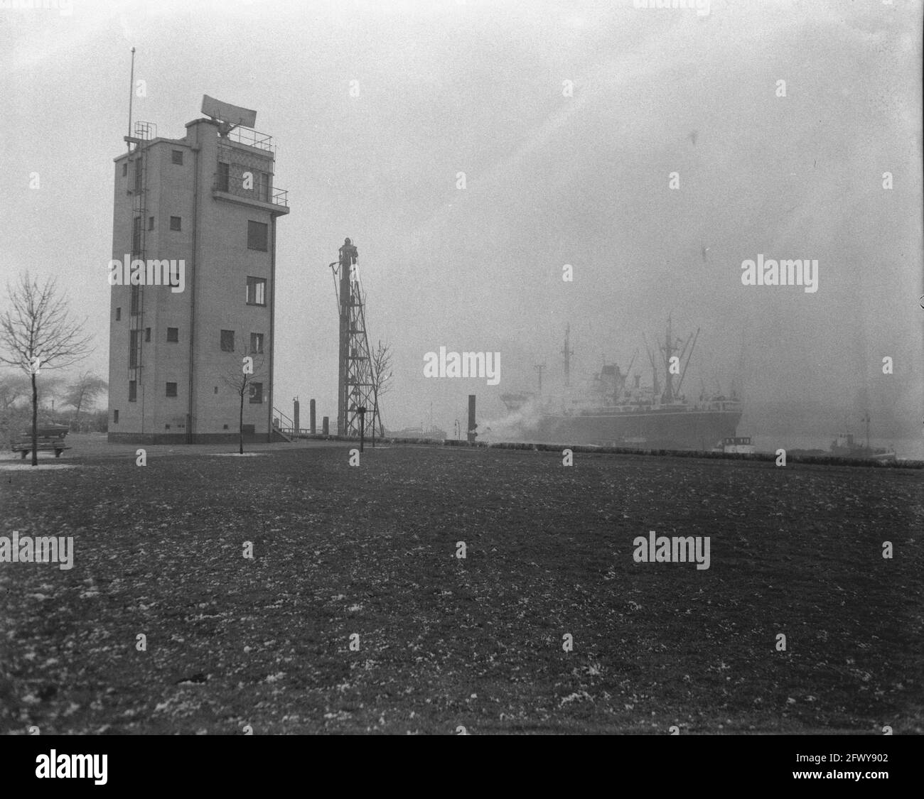 Radarstation Rotterdamsehaven, 12. Februar 1959, Niederlande, Presseagentur des 20. Jahrhunderts, Foto, zu erinnerende Nachrichten, Dokumentarfilm, historischer Photograp Stockfoto