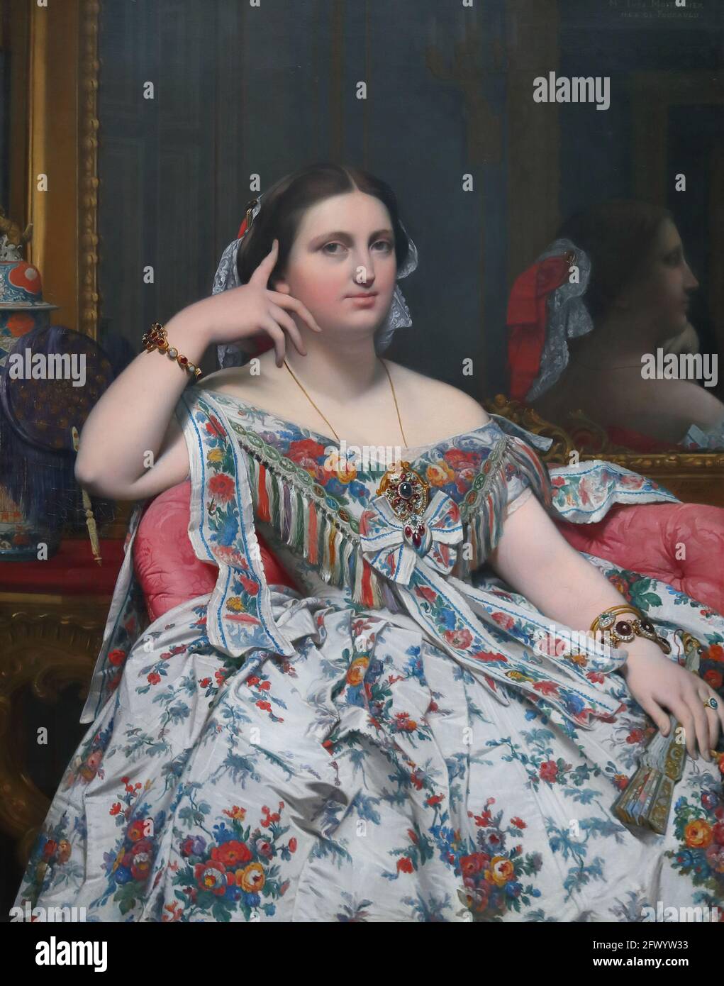 Madame Moitessier vom französischen neoklassizistischen Maler Jean Auguste Dominique Ingres in der National Gallery, London, Großbritannien Stockfoto