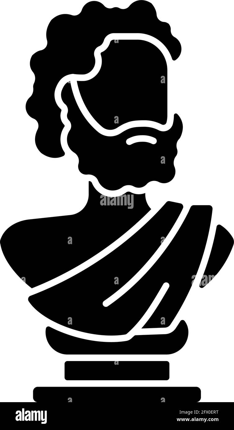 Alte Statue schwarze Glyphe Symbol Stock Vektor