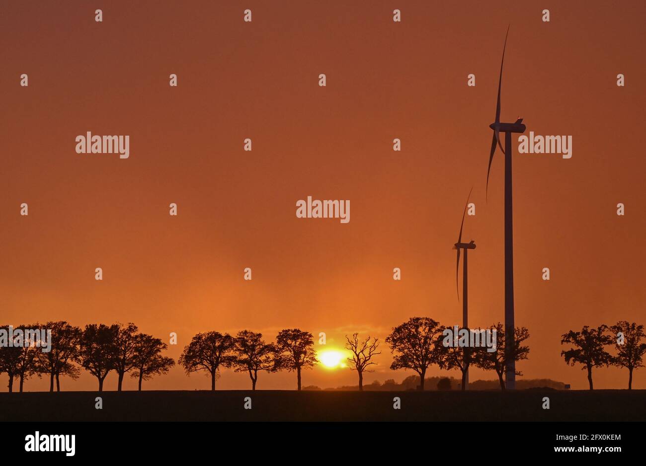 Sieversdorf, Deutschland. Mai 2021. Ab heute diskutieren die EU-Staaten erneut über die Frage, wie die selbst auferlegten Klimaziele bis 2030 erreicht werden können. Quelle: Patrick Pleul/dpa-Zentralbild/dpa/Alamy Live News Stockfoto
