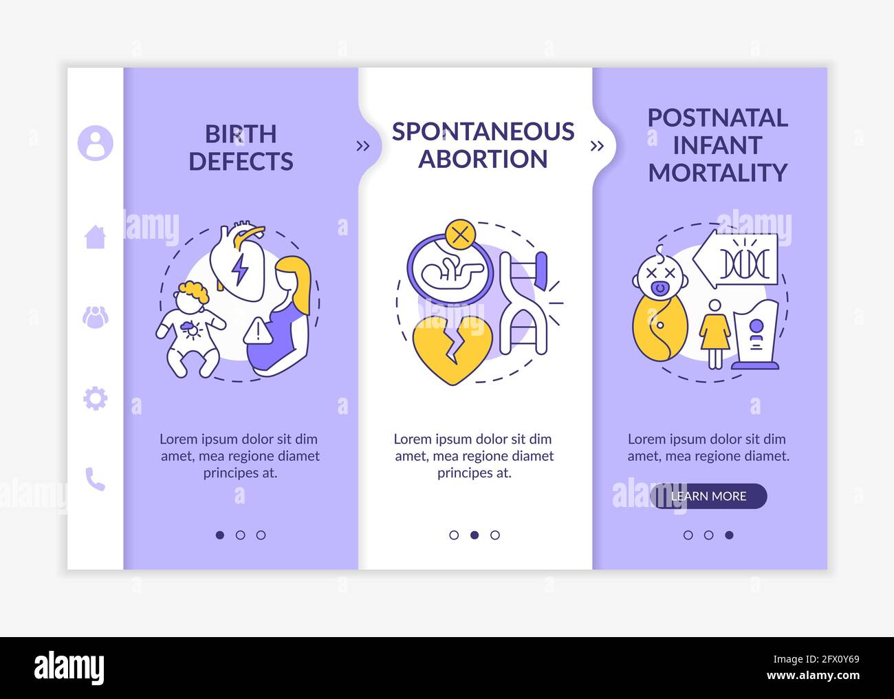 Vorlage für genetische Defekte beim Onboarding Stock Vektor