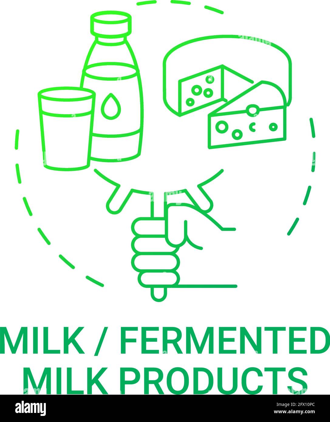 Symbol für das Konzept „Milch oder fermentierte Milchprodukte“ Stock Vektor