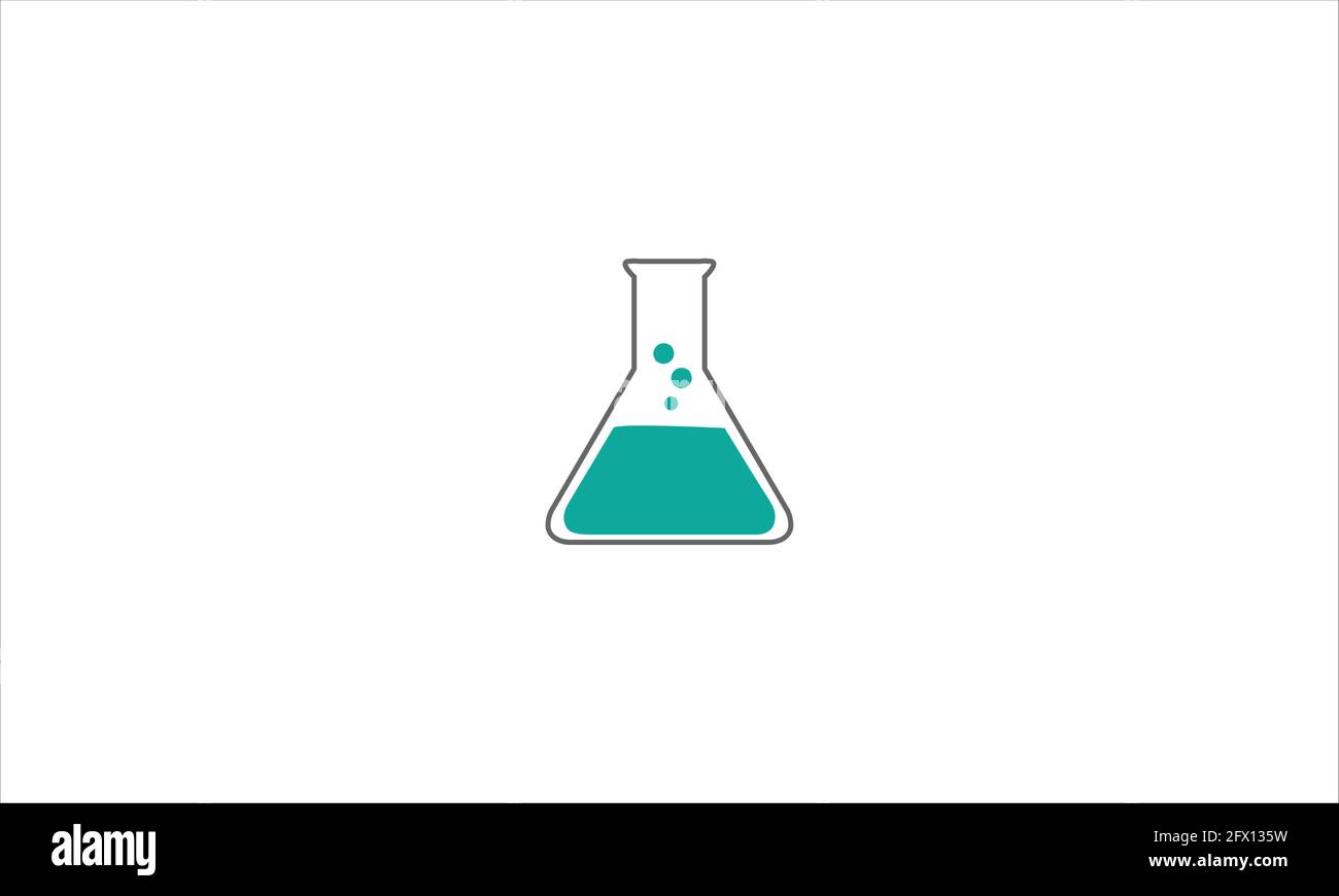 Symbol für Reagenzglas flach Blaues Piktogramm auf weißem Hintergrund Vektor Symbol für Illustration Logo Stock Vektor