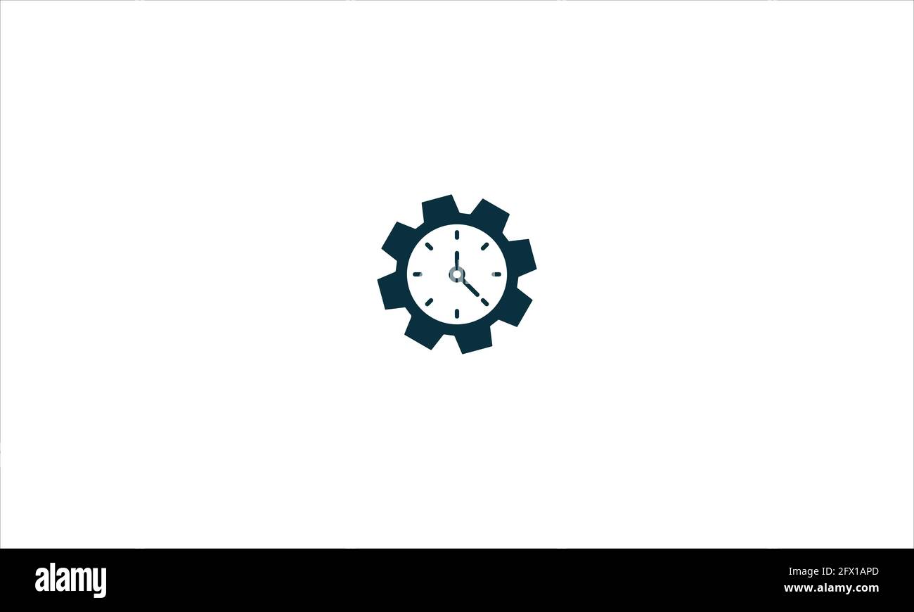Uhrradsymbol. Zeitmanagement-Konzept. Zahnräder, Uhr, Symbole. Vektorgrafik Stock Vektor