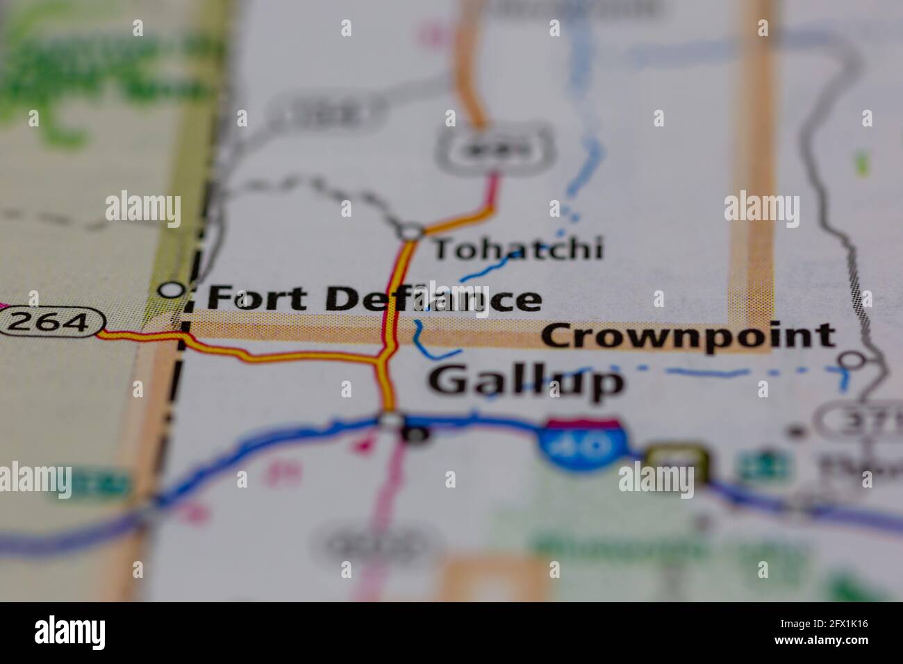 Fort Defiance New Mexico USA auf einer Geographie-Karte oder Straße angezeigt Stockfoto