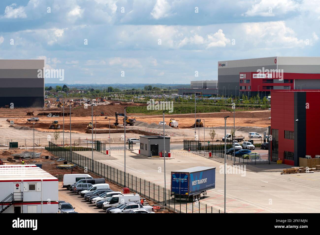 Baustelle in East Midlands Gateway, Kegworth, Leicestershire, Großbritannien Stockfoto