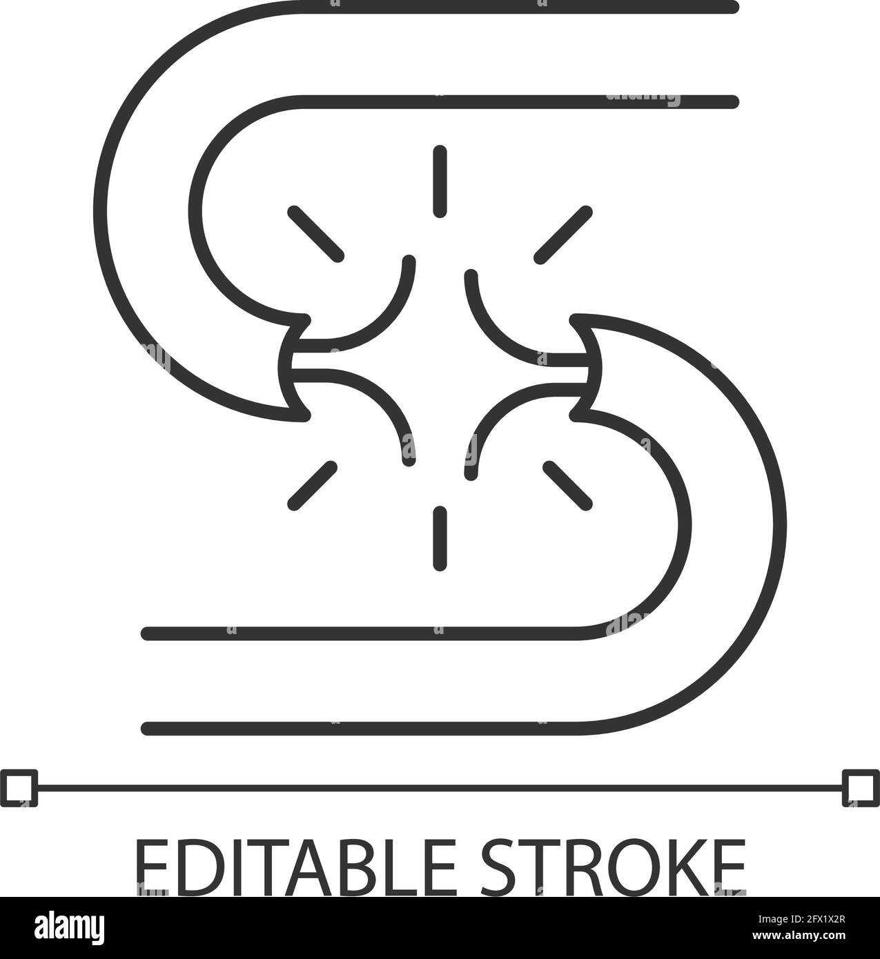 Symbol für Kurzschluss linear Stock Vektor