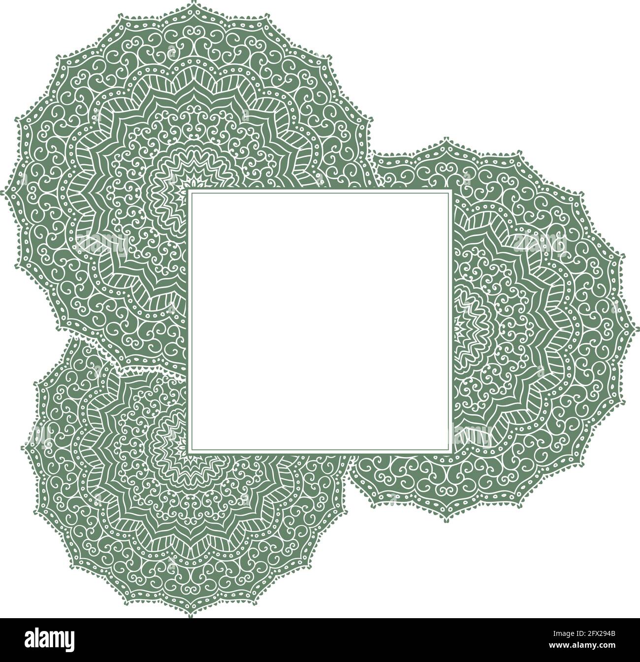 Mandala. Kreisförmige Figur, die das Universum in Hindu und Buddhist darstellt Stock Vektor