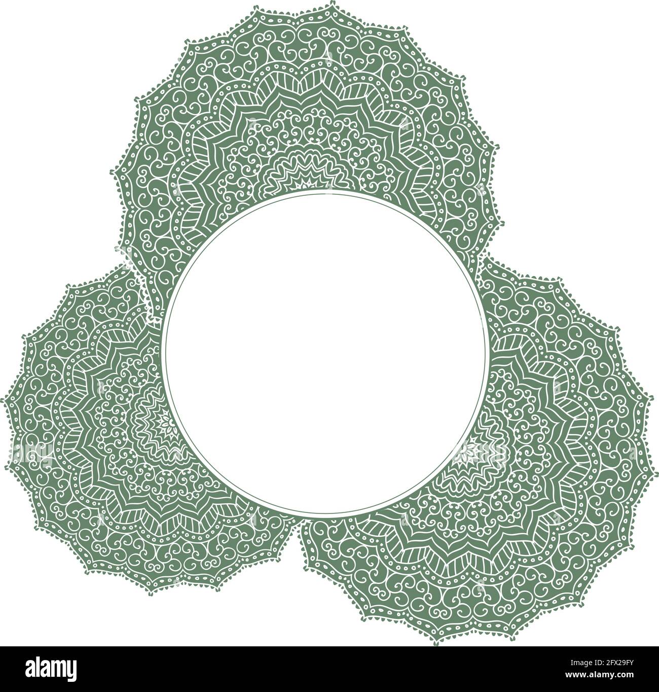Mandala. Kreisförmige Figur, die das Universum in Hindu und Buddhist darstellt Stock Vektor