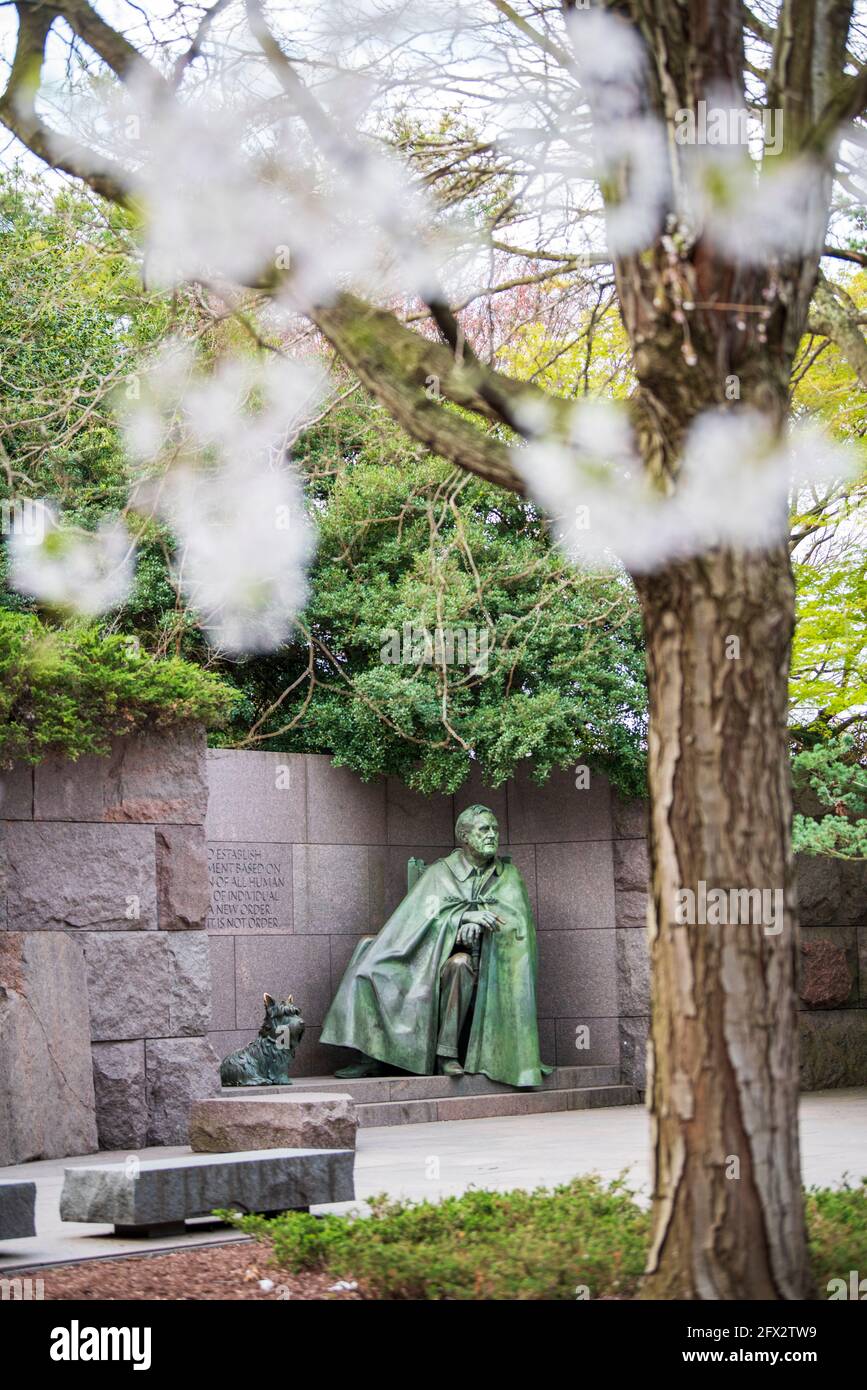 Eine Statue von Präsident Roosevelt am Franklin Delano Roosevelt Memorial in Washington D.C. Stockfoto