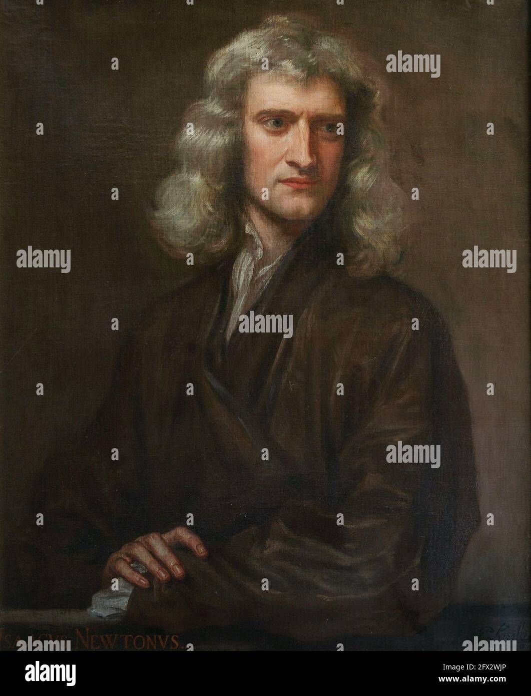 Gottfried Kneller, Portrait of Sir Isaac Newton,1689, Öl auf Leinwand, Privatsammlung, Vereinigtes Königreich Stockfoto