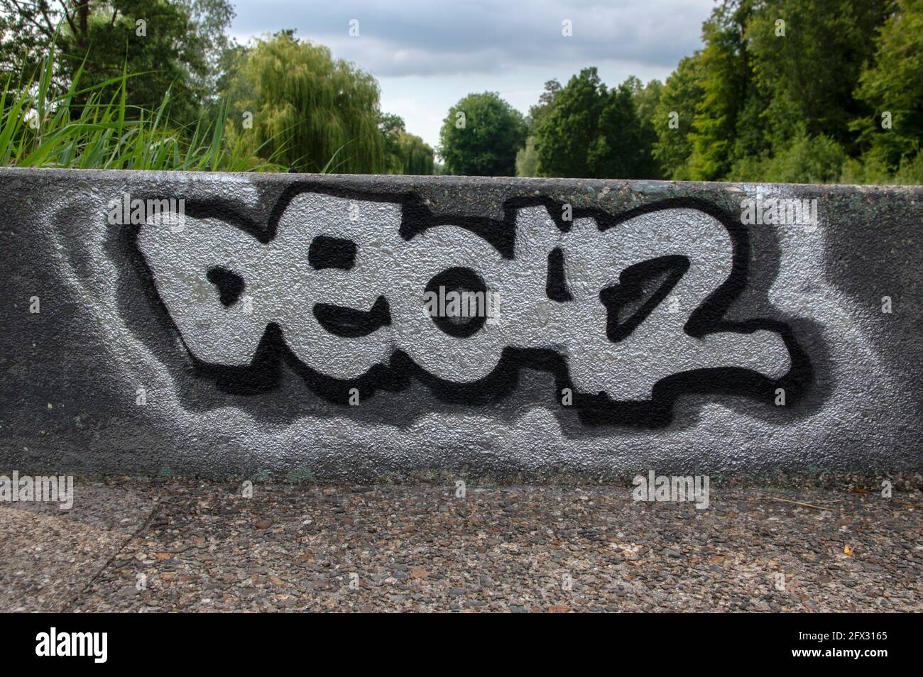 Nahaufnahme Graffiti In Amsterdam, Niederlande 19-6-2020 Stockfoto