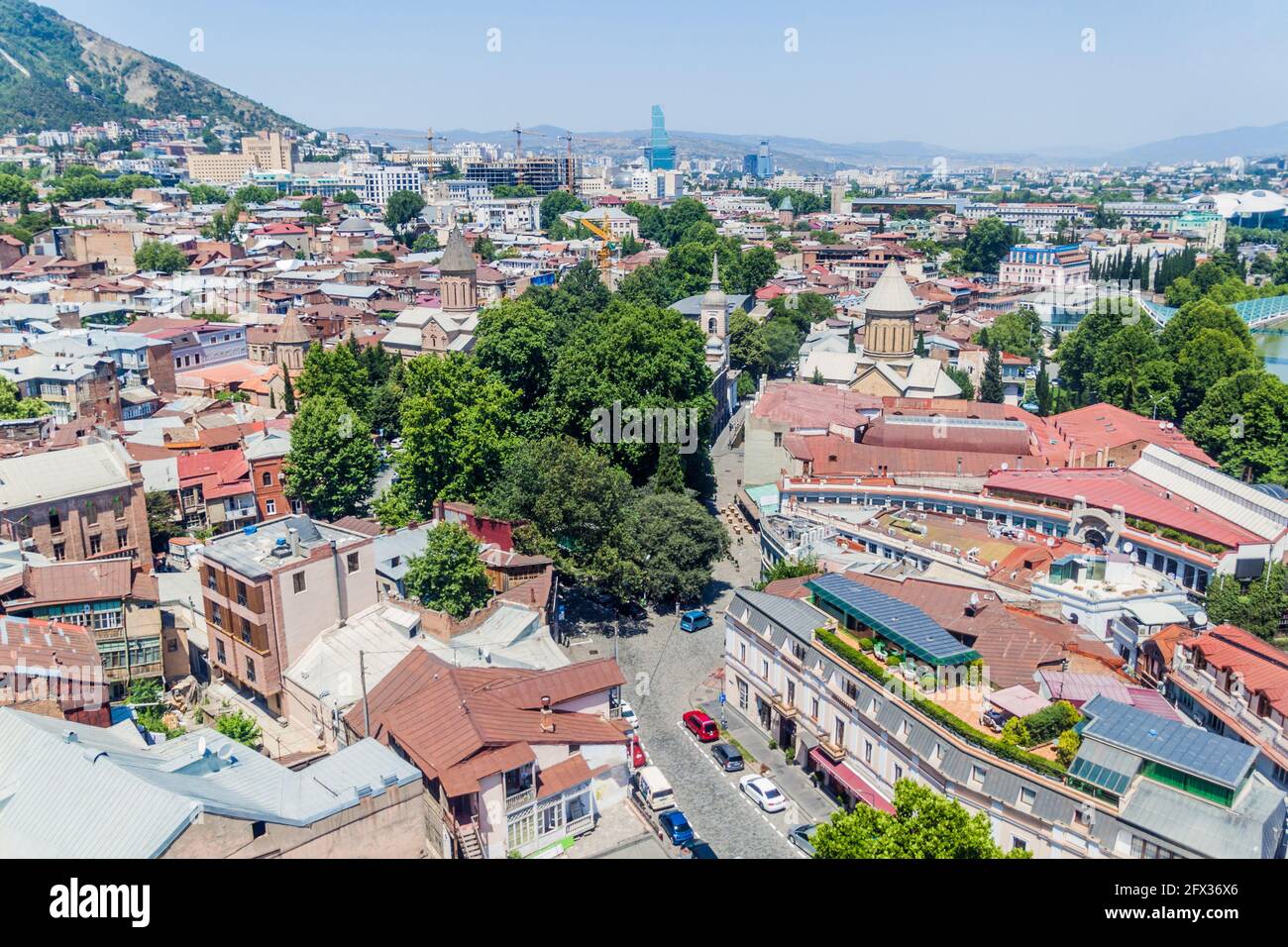 Luftaufnahme der Altstadt von Tiflis, Georgien Stockfoto