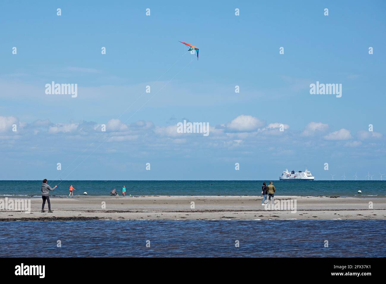 Fähre, Strand, Puttgarden, Insel Fehmarn, Schleswig-Holstein, Deutschland Stockfoto