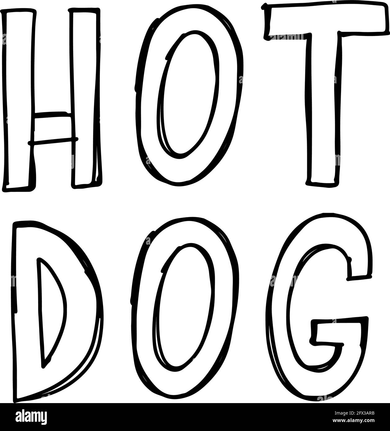 Hotdog-Etikett. Hot Dog Logo-Schild. Vektoraufkleber Stock Vektor