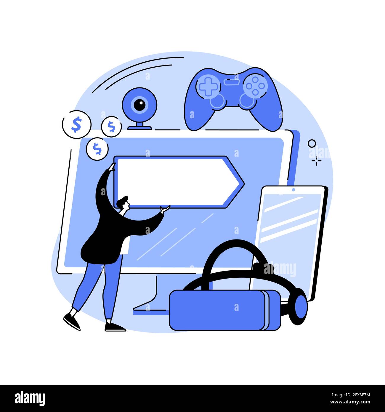 Vermietung elektronische Gerät abstrakt Konzept Vektor Illustration. Stock Vektor