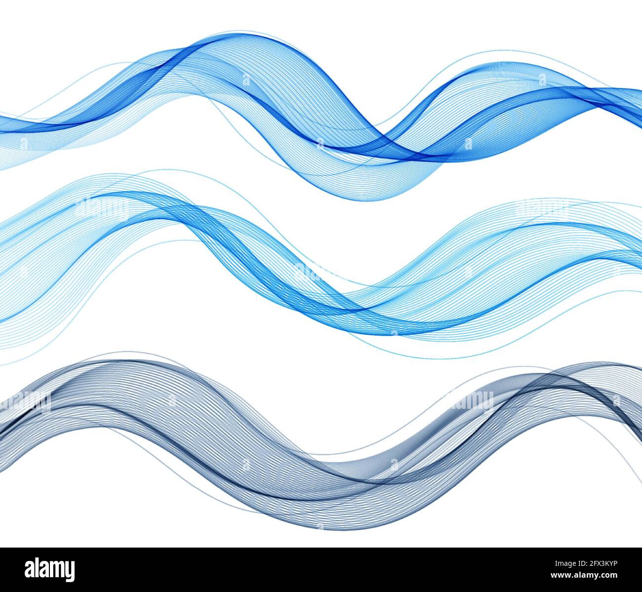 Vektor abstrakt bunt fließende Wellenlinien isoliert auf weißem Hintergrund. Gestaltungselement für Technik, Wissenschaft, modernes Konzept. Stock Vektor