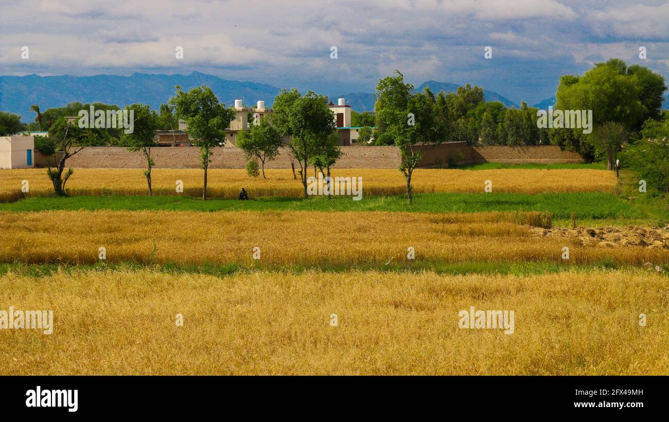 Eine schöne Aussicht auf ein Dorf Thathi Mianwali Stockfoto