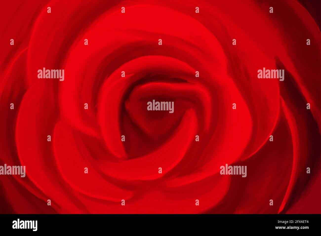 Ölgemälde von roten Rosenblüten.Liebe und Romantik Hintergrund. Hochwertige Illustration Stockfoto