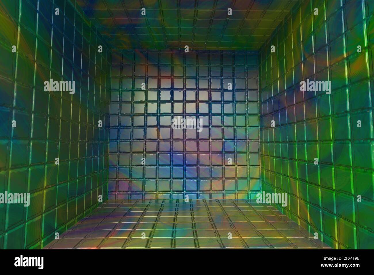 Ein abstraktes, leeres 3d-Hintergrundbild im Innenraum. Stockfoto