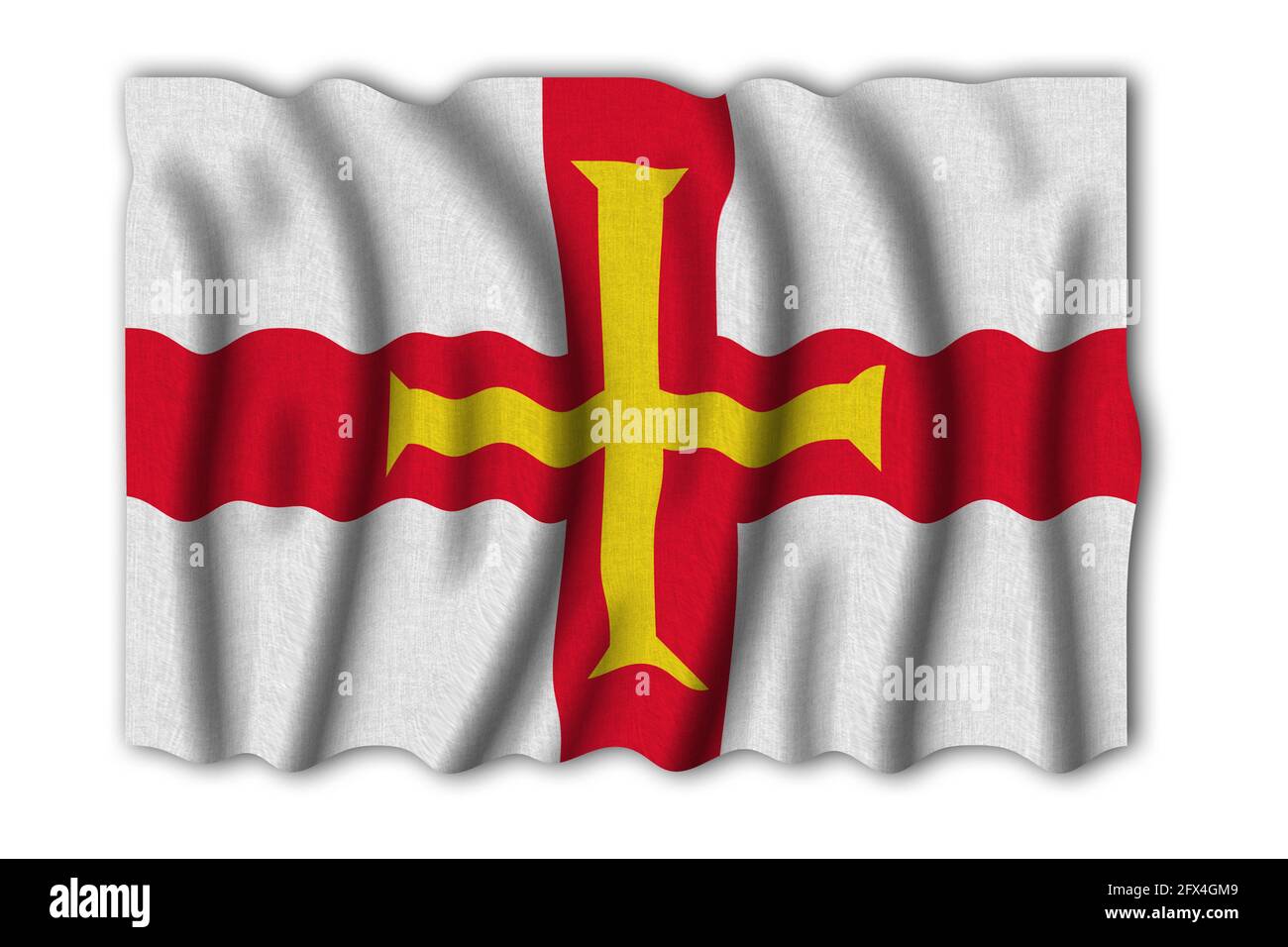 Guernsey 3D Rendering Flagge der Welt zu studieren Stockfoto