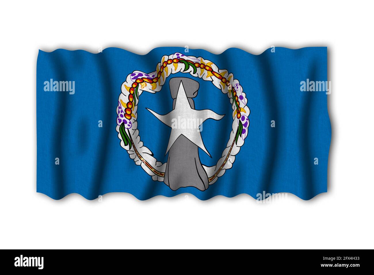 Nördliche Marianen 3D Rendering Flagge der Welt zu Studie Stockfoto