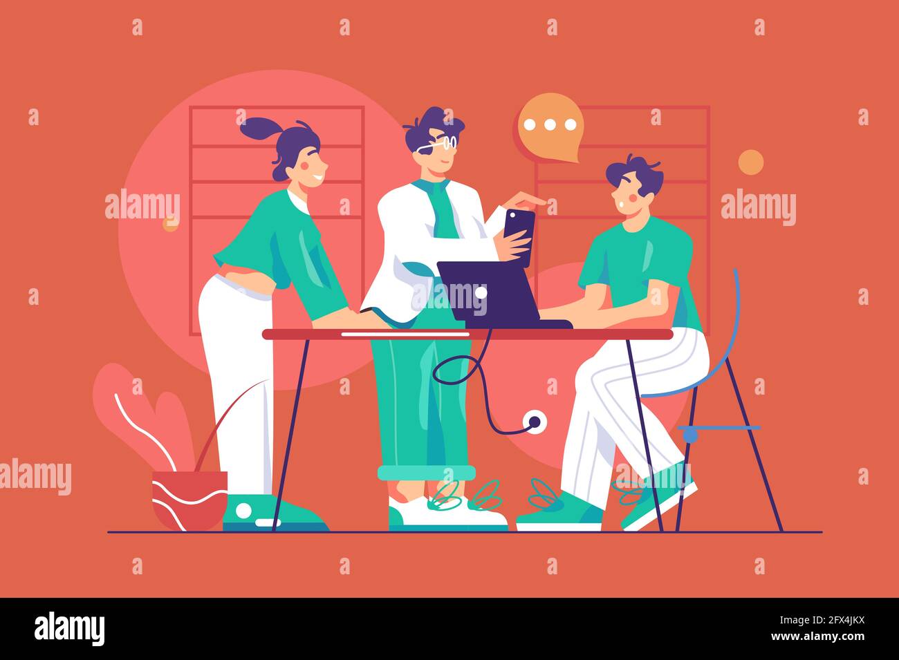 Arbeitsteam im Büro des Unternehmens Stock Vektor