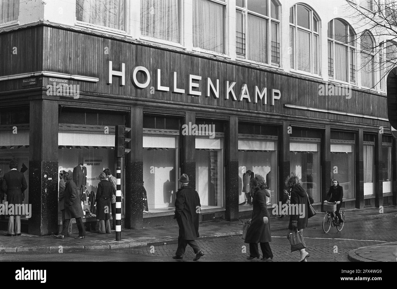 Außenansicht von Hollenkamp in der Vijzelstraat in Amsterdam, 14. Februar 1973, Geschäfte, Niederlande, 20. Jahrhundert Presseagentur Foto, Nachrichten zu erinnern, Dokumentarfilm, historische Fotografie 1945-1990, visuelle Geschichten, Menschliche Geschichte des zwanzigsten Jahrhunderts, Momente in der Zeit festzuhalten Stockfoto