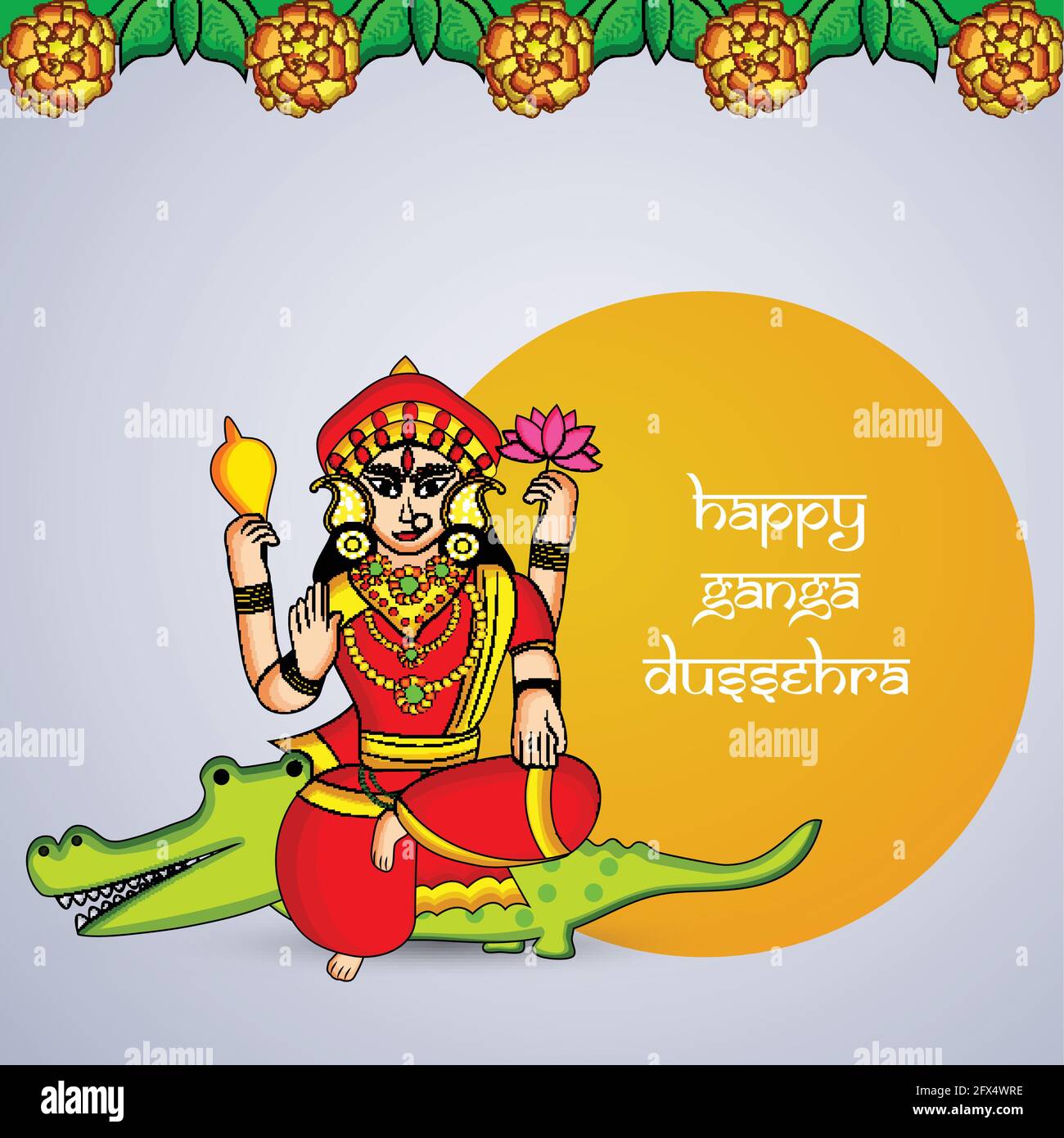 Ganga Dussehra Hintergrund Stock Vektor