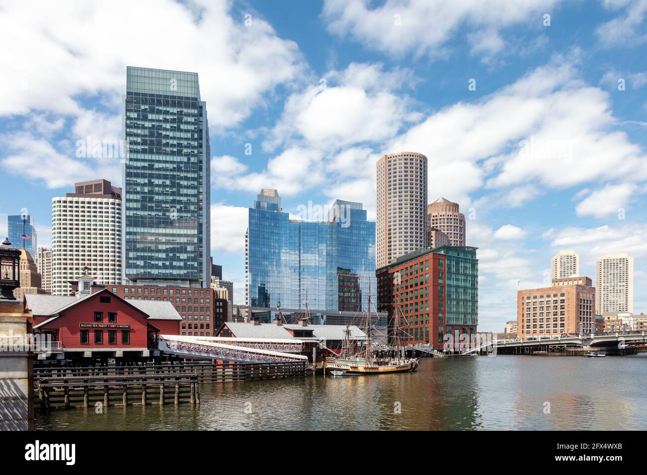 Boston Tea Party Ships & Floating Museum, Fort Point Channel, Boston MA Stockfoto