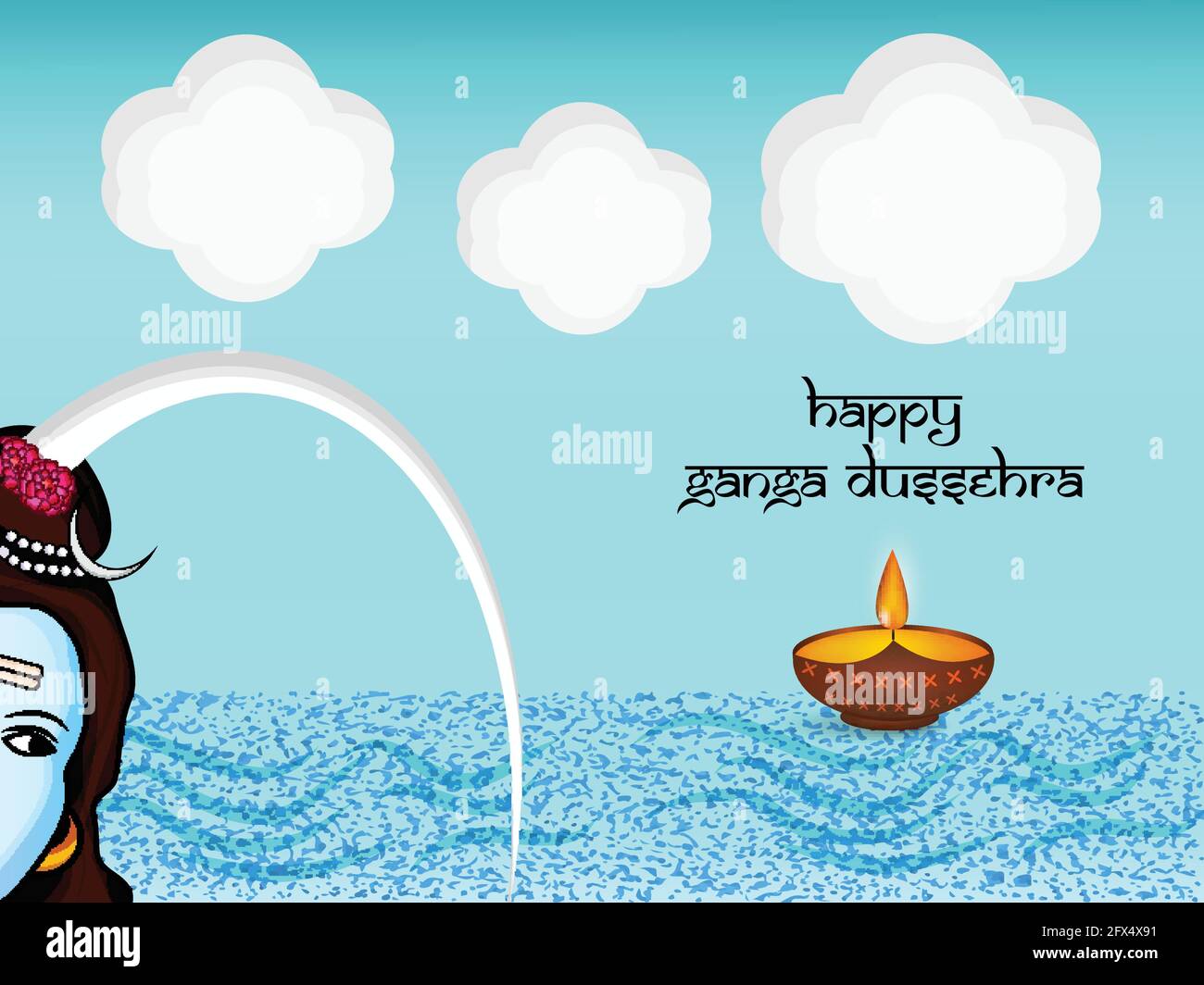 Ganga Dussehra Hintergrund Stock Vektor