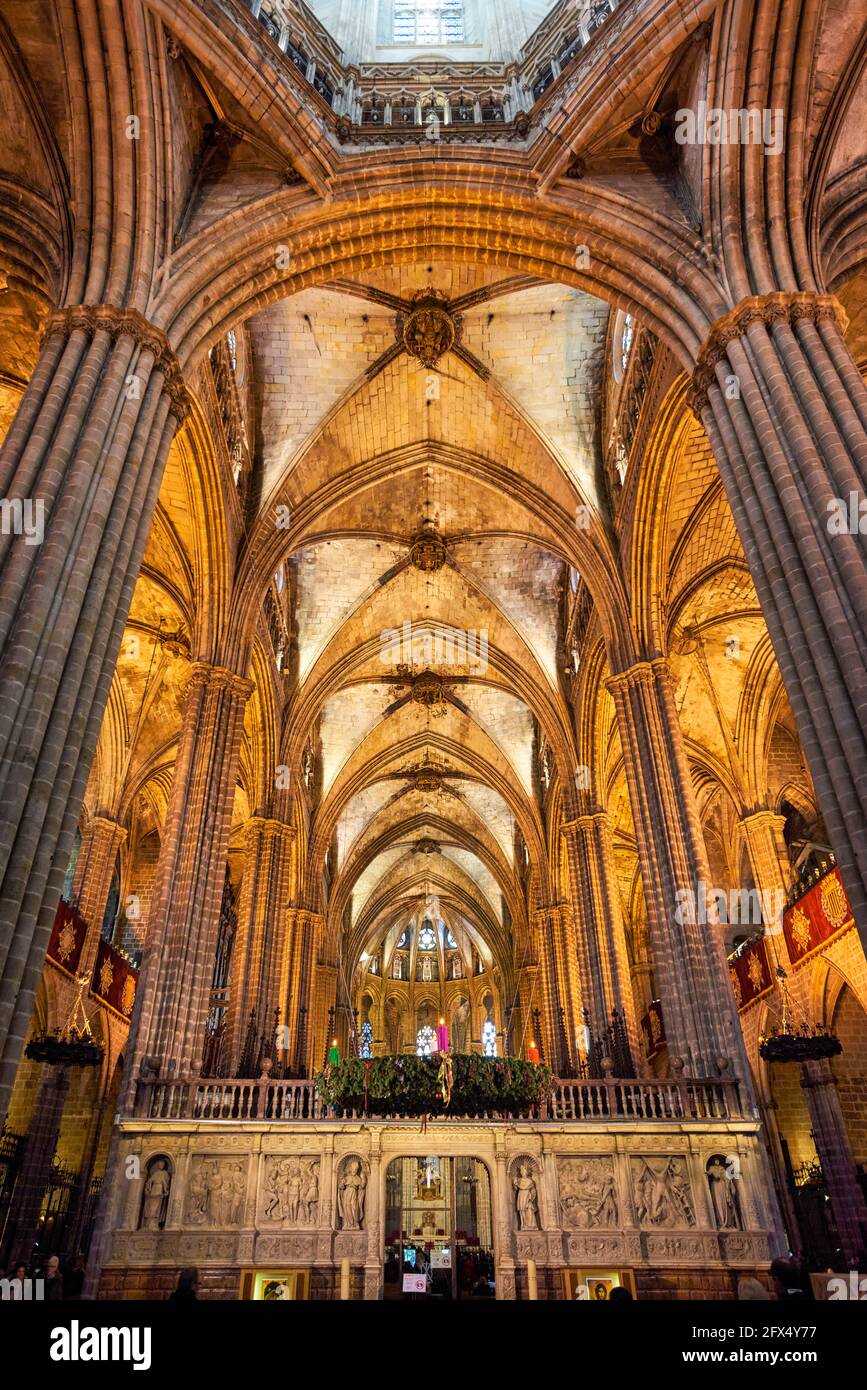 Barcelona. Katalonien. Spanien. Die Kathedrale des Heiligen Kreuzes und die Heilige Eulalia Stockfoto