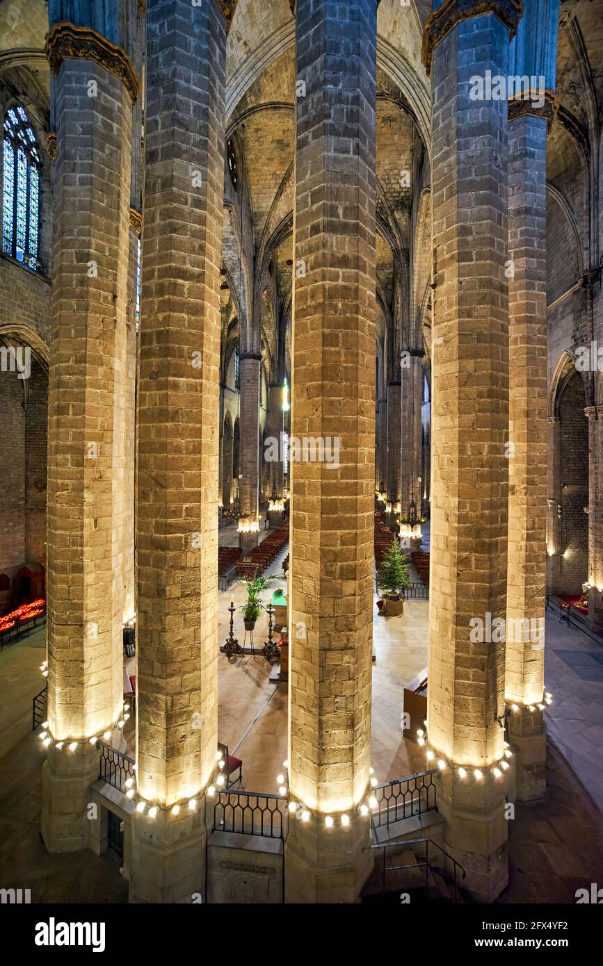 Barcelona. Katalonien. Spanien. Die Kirche Santa Maria del Mar (Heilige Maria vom Meer) Stockfoto